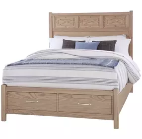 Tide And Timber Clear Oak Queen Panel Storage Bed