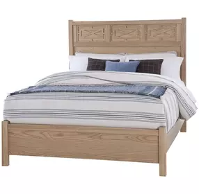 Tide And Timber Clear Oak Queen Fretwork Panel Bed