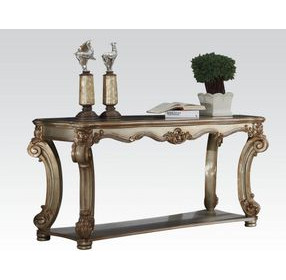 Vendome Gold Patina Rectangular Sofa Table with Storage