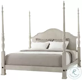 Limewash Middleton Faux Grey Marble King Poster Bed