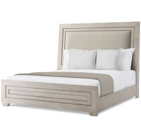 Isola Charteris and Gray Performance Fabric King Upholstered Panel Bed