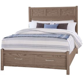 Tide And Timber Gray Oak Queen Panel Storage Bed