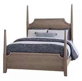 Tide And Timber Gray Oak Queen Pencil Poster Bed