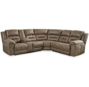 Ravenel Fossil 3 Piece Modular Power Reclining Sectional with LAF Console Loveseat and USB Charging