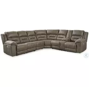 Ravenel Fossil 4 Piece Power Reclining Console RAF Sectional