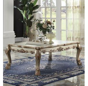 Dresden Gold Patina and Bone Rectangular Coffee Table