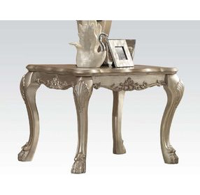 Dresden Gold Patina and Bone Square End Table