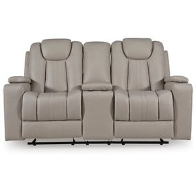 Downing Court Coin 75" Glider Reclining Loveseat with Console and Heat Massage