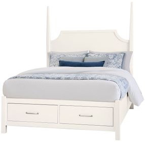 Tide And Timber White Maple Queen Pencil Poster Storage Bed