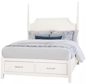 Tide And Timber White Maple Queen Pencil Poster Storage Bed