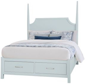Tide And Timber Blue Maple King Pencil Poster Storage Bed