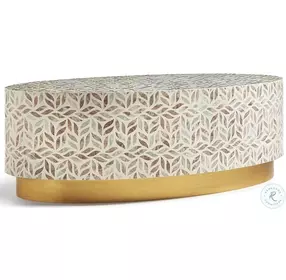 Stone Toranto Stone Inlay And Polished Satin Brass Cocktail Table