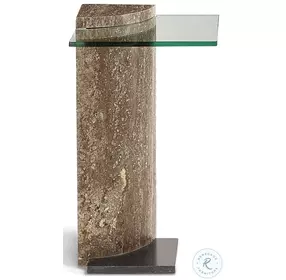 Pillar Semi Polished Grey Side Table