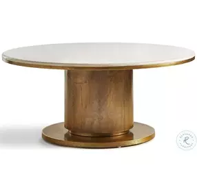 Halo Australian White Marble And Antique Satin Brass Cocktail Table
