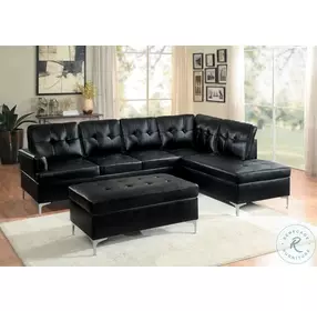 Barrington Black 2 Piece Sectional with Ottman