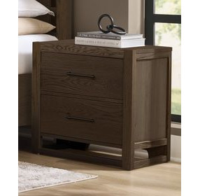 Lodge and Loft Dark Oak 2 Drawer Nightstand
