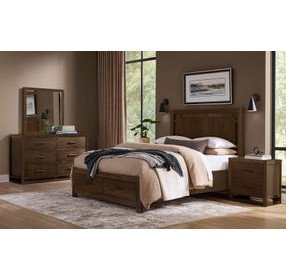 Lodge and Loft Dark Oak Floating Storage Panel Bedroom Set