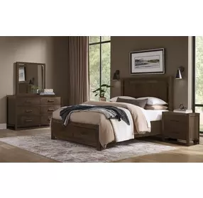 Lodge and Loft Dark Oak Floating Storage Panel Bedroom Set