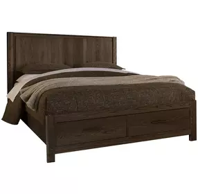 Lodge and Loft Dark Oak King Radius Storage Poster Bed