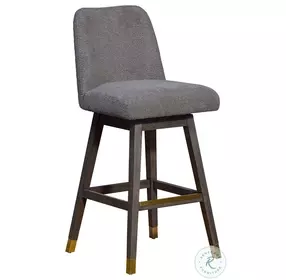 Amalie Gray Performance Fabric Swivel Bar Stool