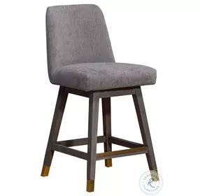 Amalie Mocha Performance Fabric Swivel Counter Height Stool