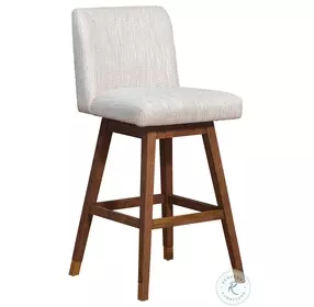 Basila Beige Performance Fabric Swivel Bar Stool