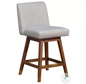 Basila Taupe Performance Fabric Swivel Counter Height Stool
