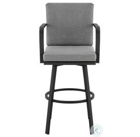 Arnauld Black Outdoor Swivel Bar Stool