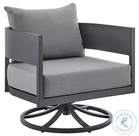 Argiope Dark Gray Outdoor Patio Swivel Rocking Chair