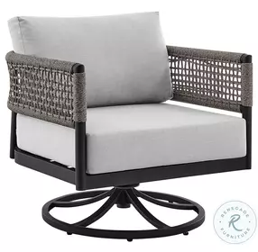 Felicia Light Gray Outdoor Patio Swivel Rocking Chair