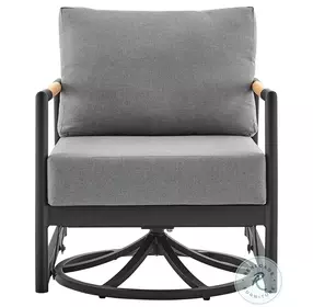 Crown Gray Outdoor Patio Swivel Glider Lounge Chair