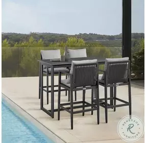 Grand Black Outdoor Patio Bar Table Set