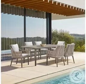 Silvana Aluminum Gray Outdoor Rectangle Dining Set