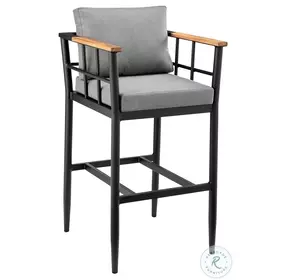 Wiglaf Dark Gray Outdoor Patio Bar Stool
