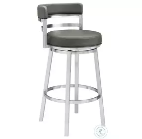 Titana Gray Swivel 30" Bar Stool