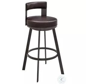 Lynof Brown Swivel Bar Stool