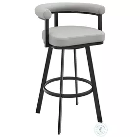 Nolagam Light Gray and Black Swivel Counter Height Stool