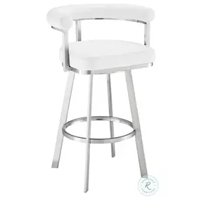Nolagam White Swivel Counter Height Stool