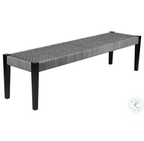 Camino Dark Eucalyptus And Gray Rope Outdoor Dining Bench