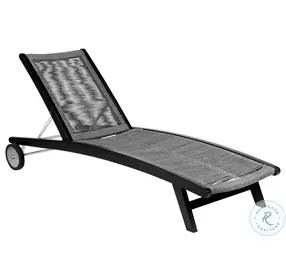 Chateau Dark Eucalyptus And Gray Rope Outdoor Patio Adjustable Chaise Lounge