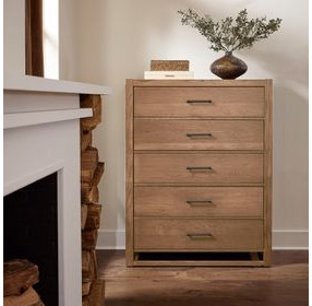 Lodge and Loft Blond Oak 5 Drawer Chest