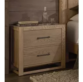 Lodge and Loft Blond Oak 2 Drawer Nightstand