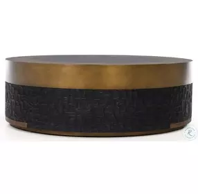 Alma Brushed Antique Brass And Black Cocktail Table