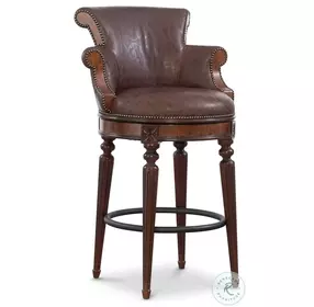 Brooks Venetian Regal Alabama Coco Leather Bar Stool