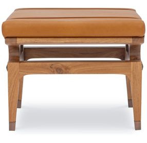 Saddle Back Orange Rectangular Ottoman