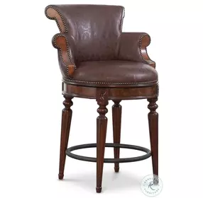 Brooks Venetian Regal Alabama Coco Leather Counter Height Stool