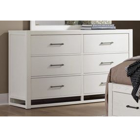 Lodge and Loft Soft White 6 Drawer Dresser