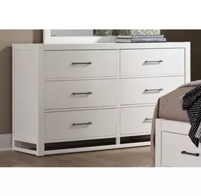 Lodge and Loft Soft White 6 Drawer Dresser