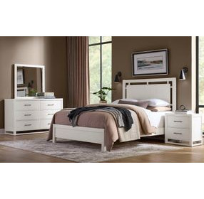 Lodge and Loft Soft White Floating Panel Bedroom Set