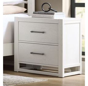 Lodge and Loft Soft White 2 Drawer Nightstand